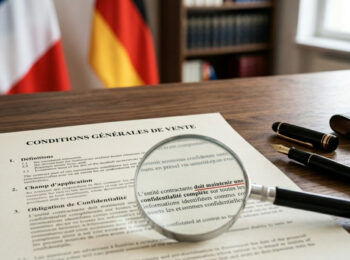 Analyse juridique de CGV pour l'Allemagne soulignant le risque d'une erreur de traduction littérale de contrat.